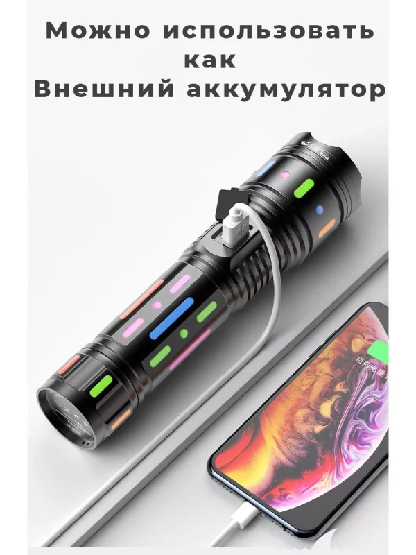 Фонарь светодиодный мощный с Power Bank — изображение 3