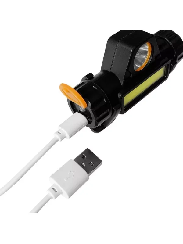 Налобный фонарь аккумуляторный , магнит, micro USB. COB — изображение 9
