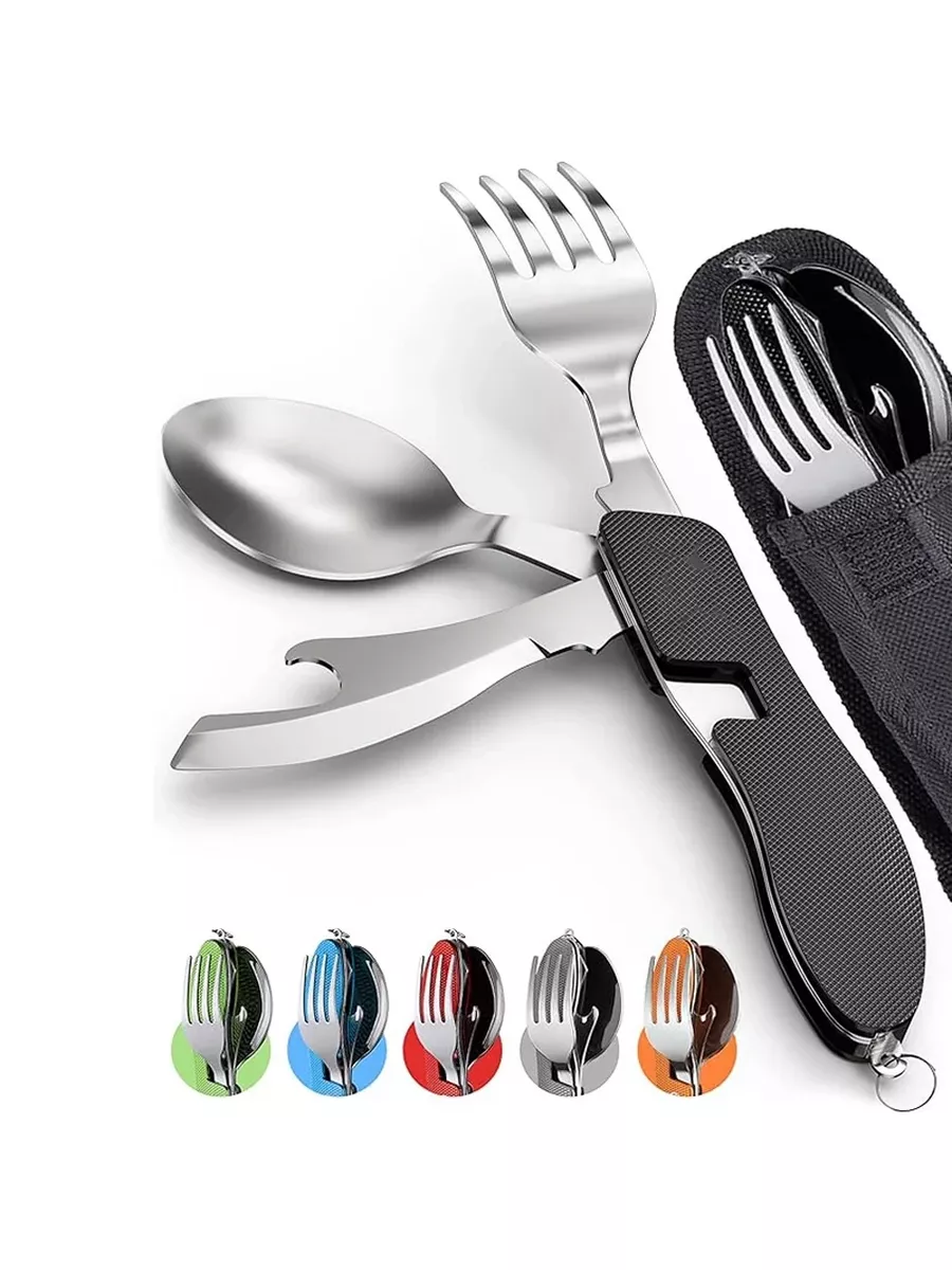 Походный набор столовых приборов складные туристические — изображение 2