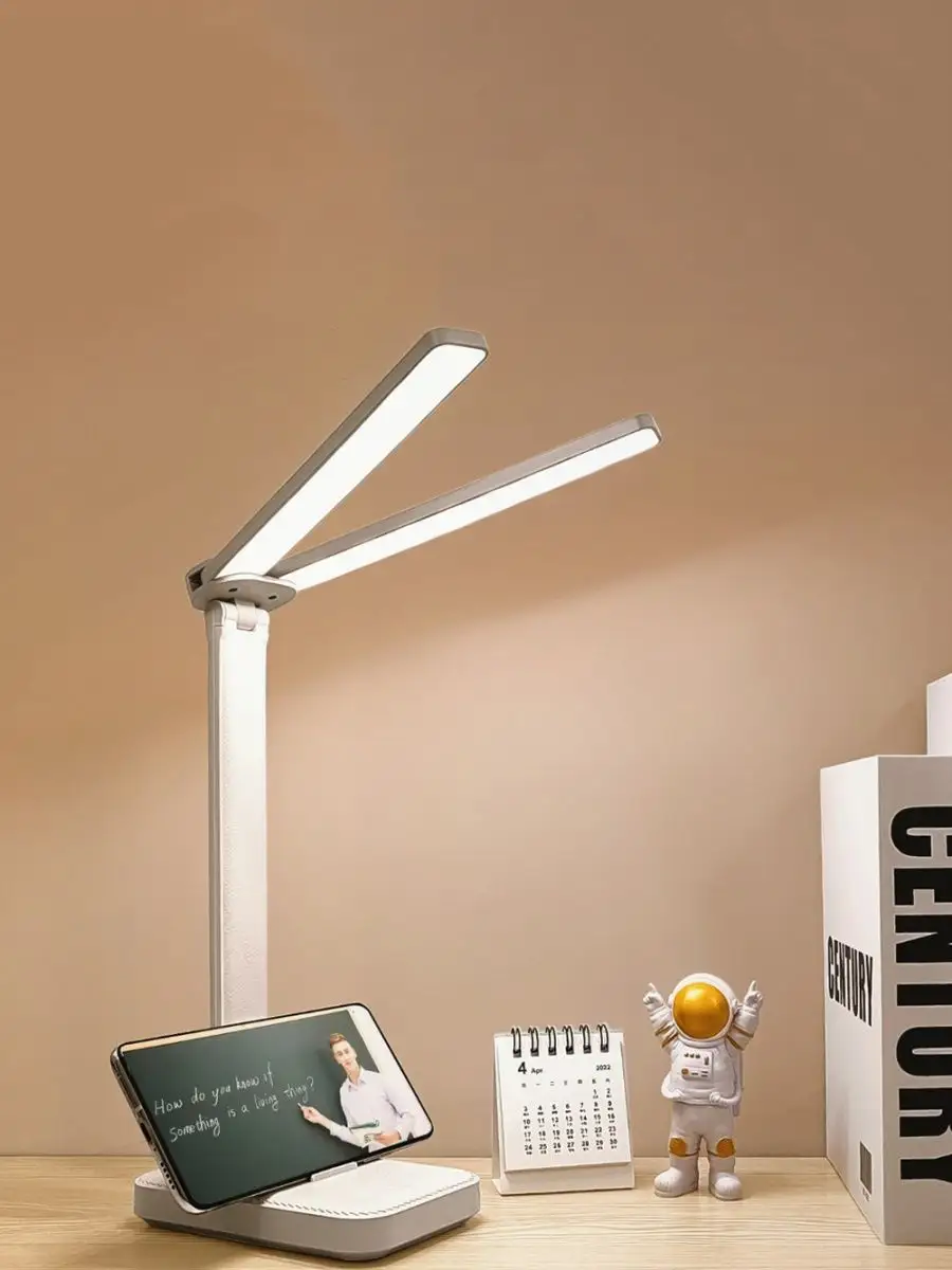 Лампа настольная двойная Светильник Светодиодная — изображение 3