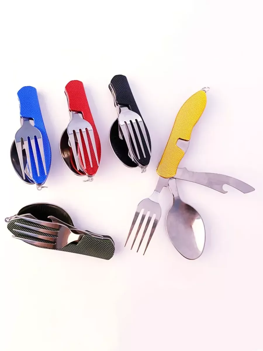 Походный набор столовых приборов складные туристические — изображение 4